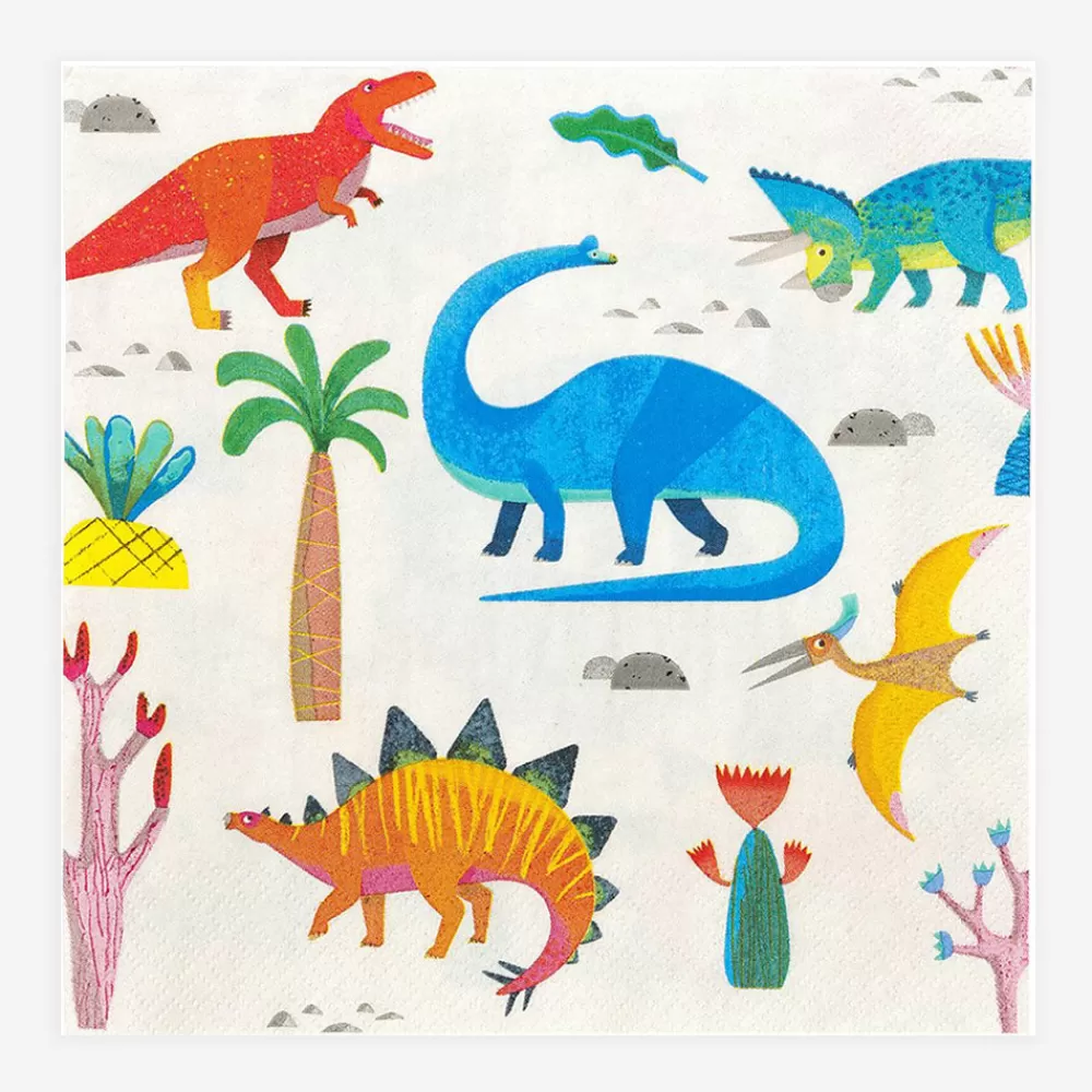 TalkingTables 12 Serviettes Dino Colores