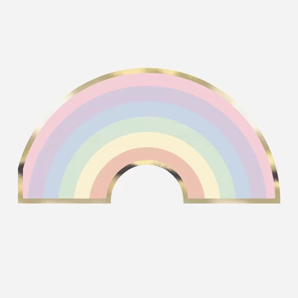 Party Pro 16 Serviettes Arc-En Ciel Pastel