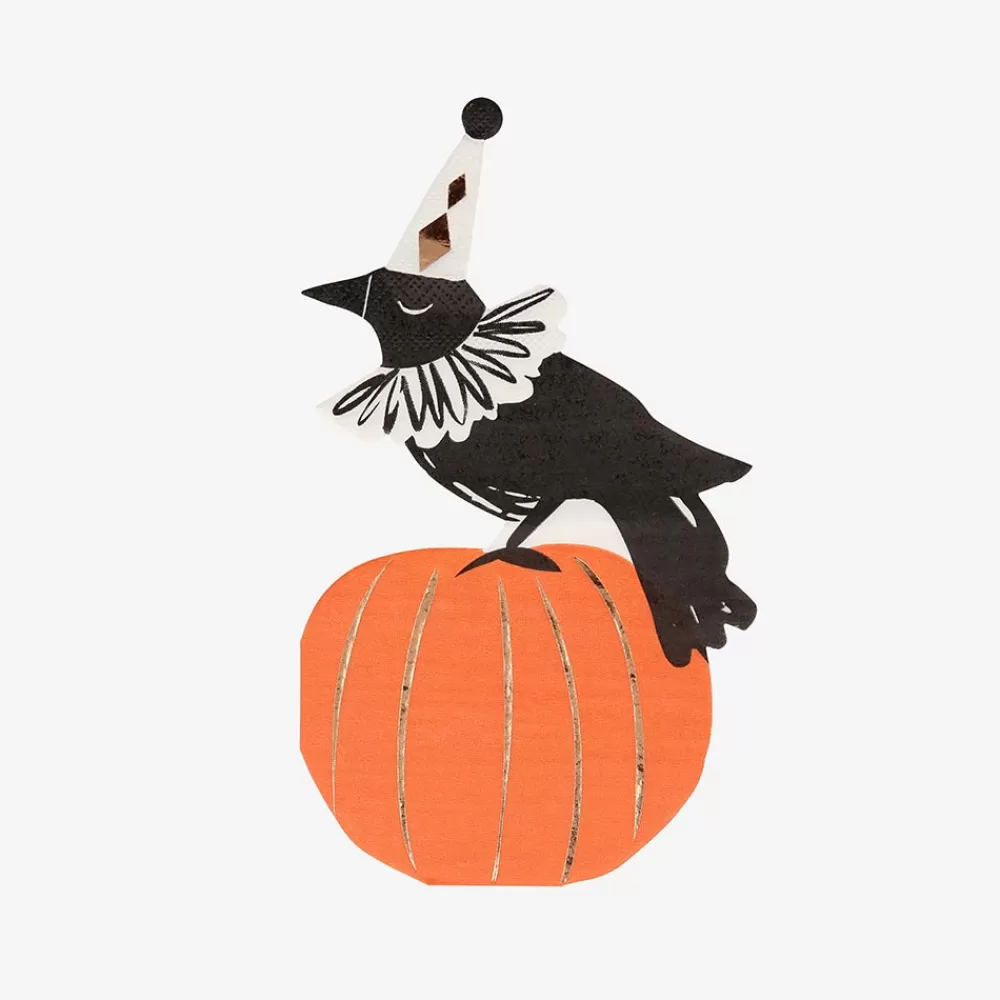 Meri Meri 16 Serviettes Corbeau Halloween