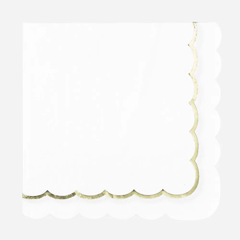 Party Pro 16 Serviettes Festonnees Blanches