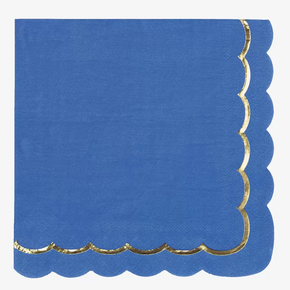 Party Pro 16 Serviettes Festonnees Bleu Majorelle