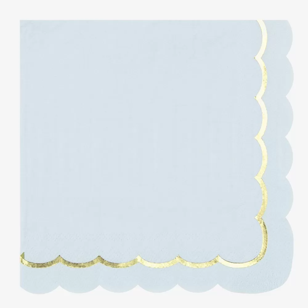 Party Pro 16 Serviettes Festonnees Bleu Pastel