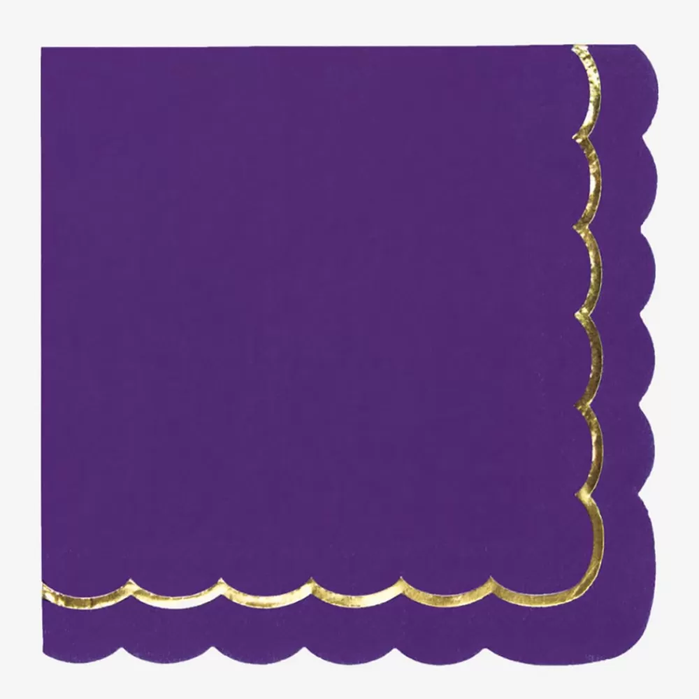 Party Pro 16 Serviettes Festonnees Violet