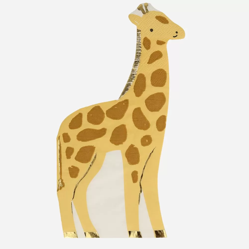 Meri Meri 16 Serviettes Forme Girafe