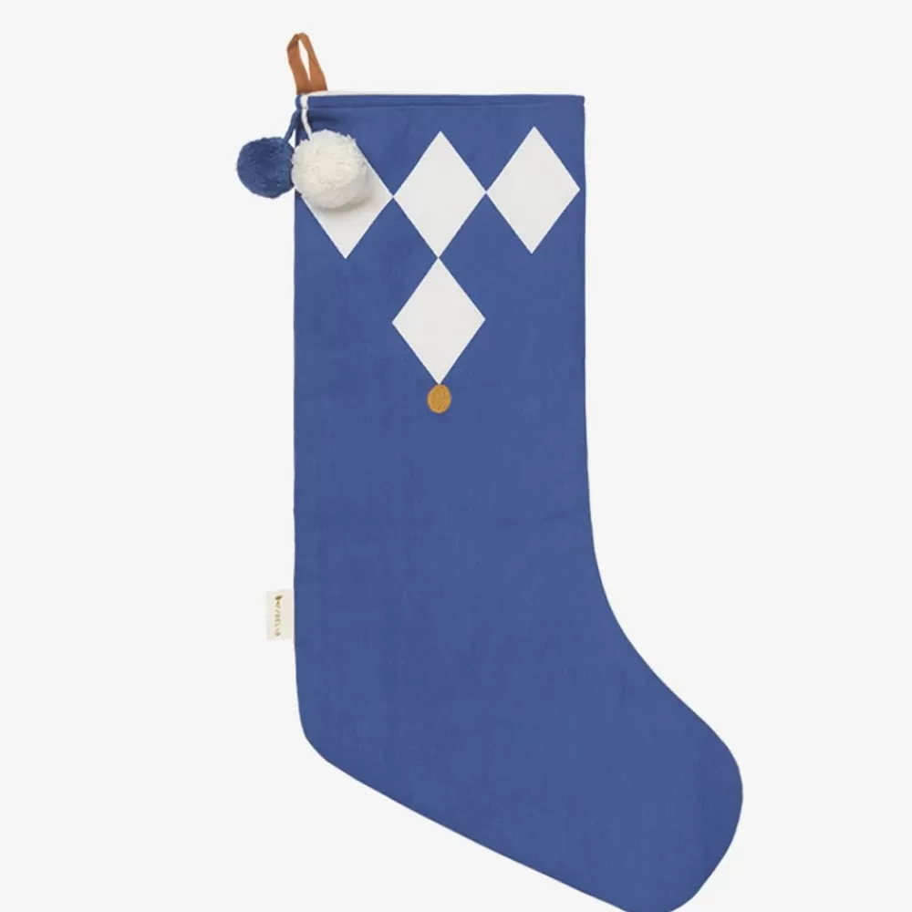 Fabelab 1 Chaussette De Noel En Tissu Bleu> Pochettes Cadeaux