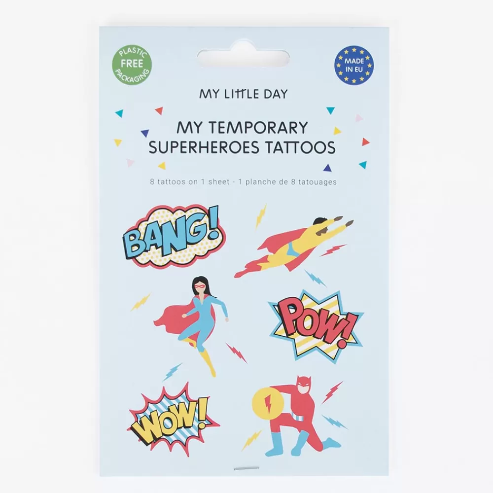 My Little Day 1 Planche De 8 Tatouages Super Heros> Tatouages Éphémères