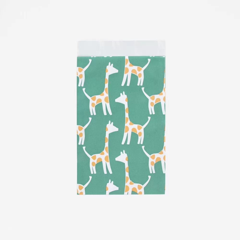 XX-KadoDesign 1 Pochette Verte Avec Girafes> Pochettes Cadeaux