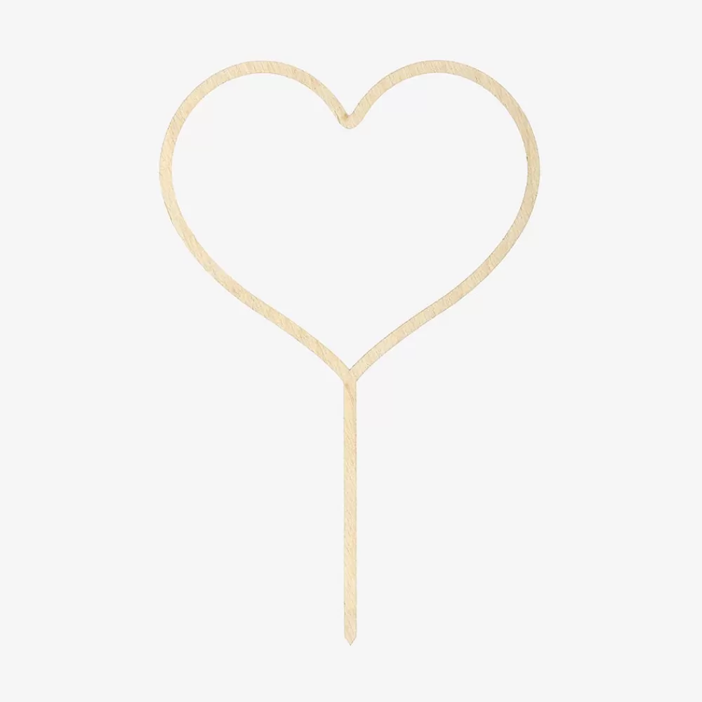 Party Deco 1 Topper Coeur En Bois