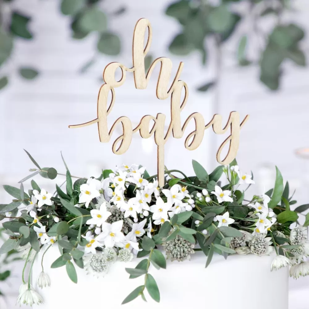 Party Deco 1 Topper En Bois Oh Baby