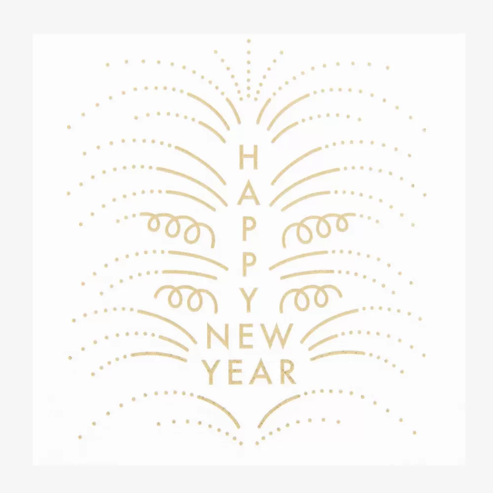 Rico Design 20 Serviettes Blanches Happy New Year