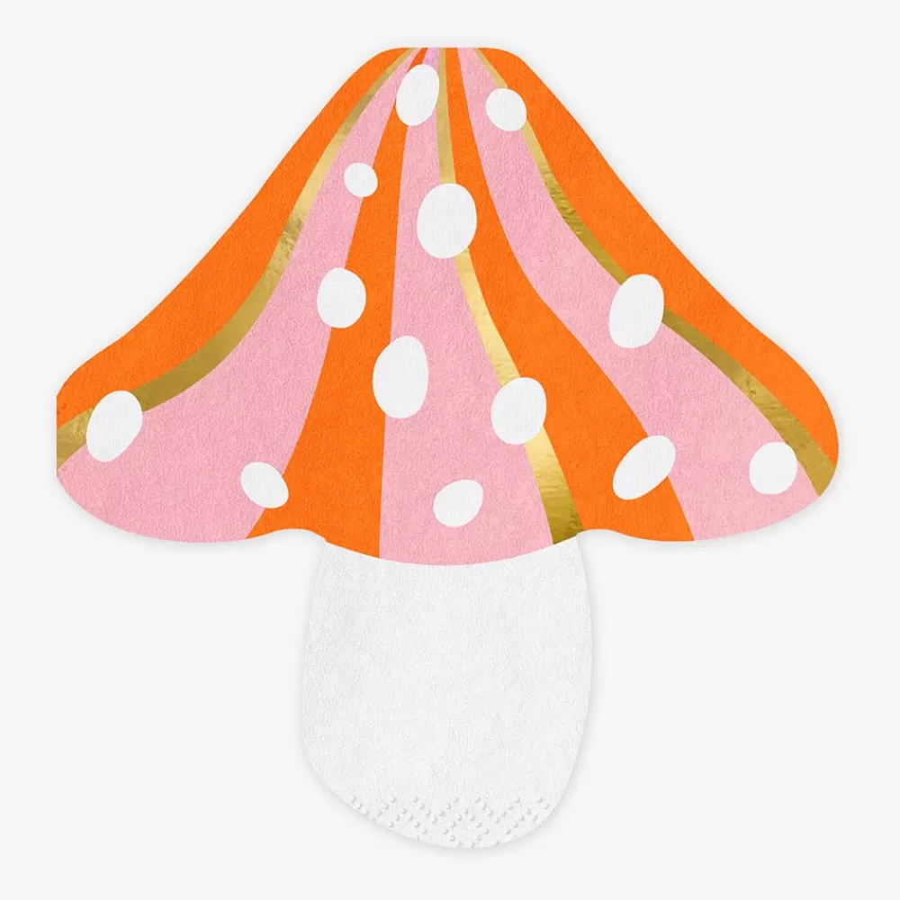 Party Deco 20 Serviettes Champignon Orange