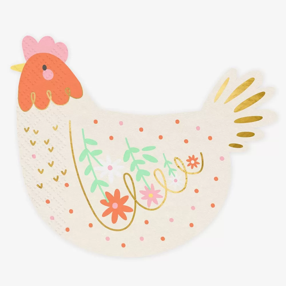 Party Deco 20 Serviettes Poule