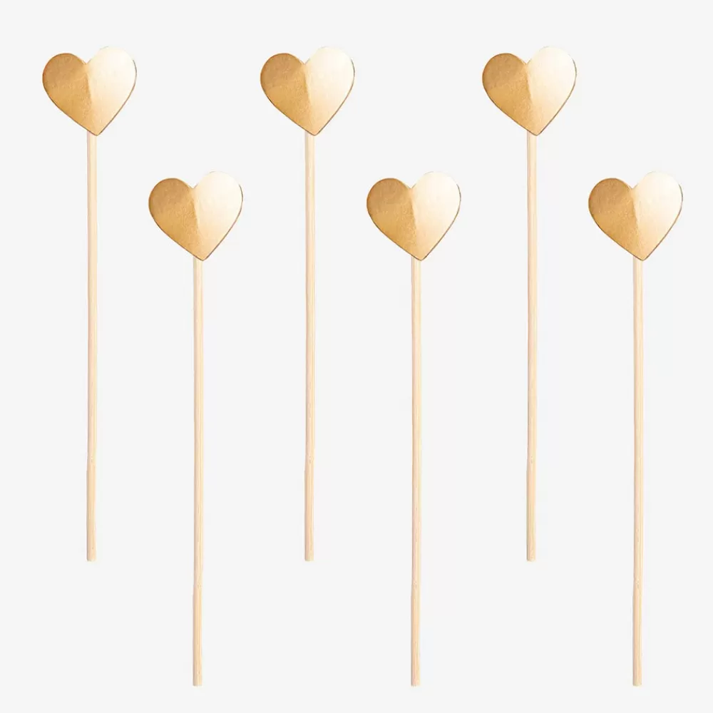 Rico Design 24 Pics Coeur Dore Pour Brochette De Bonbons