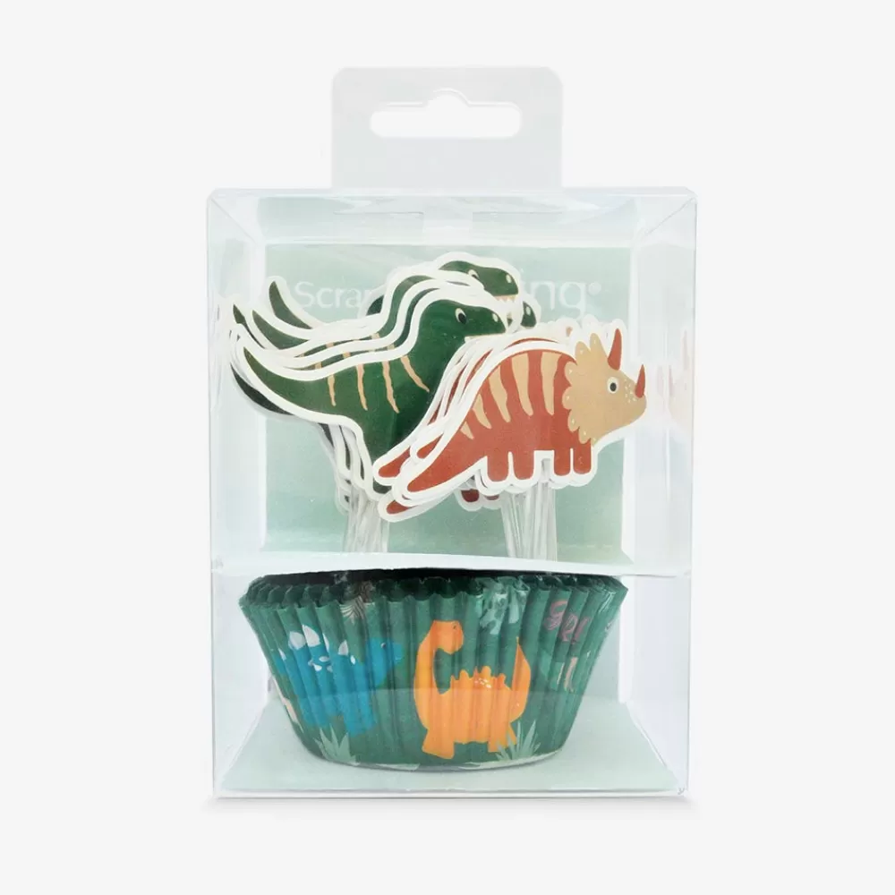 ScrapCooking 24 Toppers Et Caissettes A Cupcakes Dino