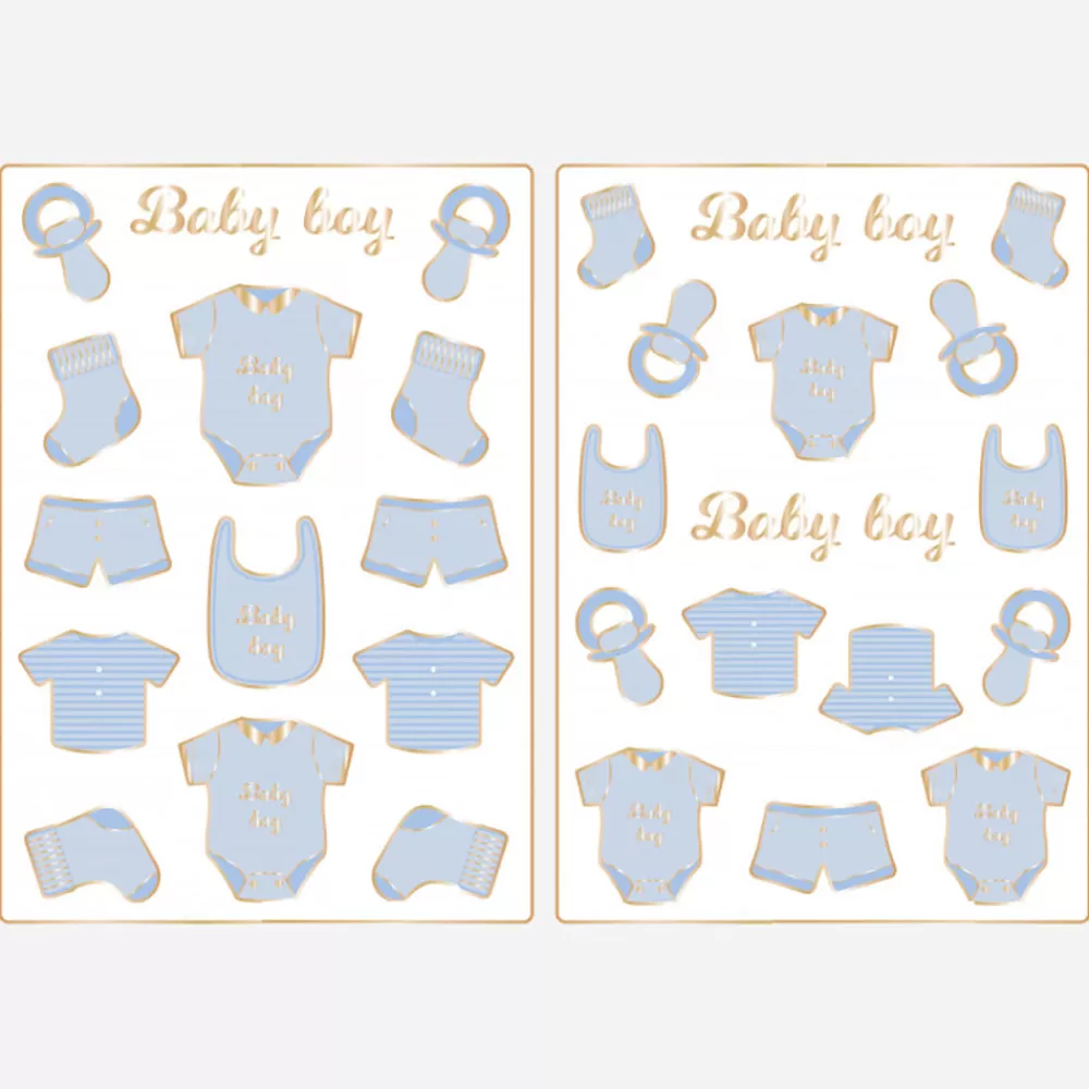 Party Pro 30 Stickers Baby Boy> Stickers Et Gommettes