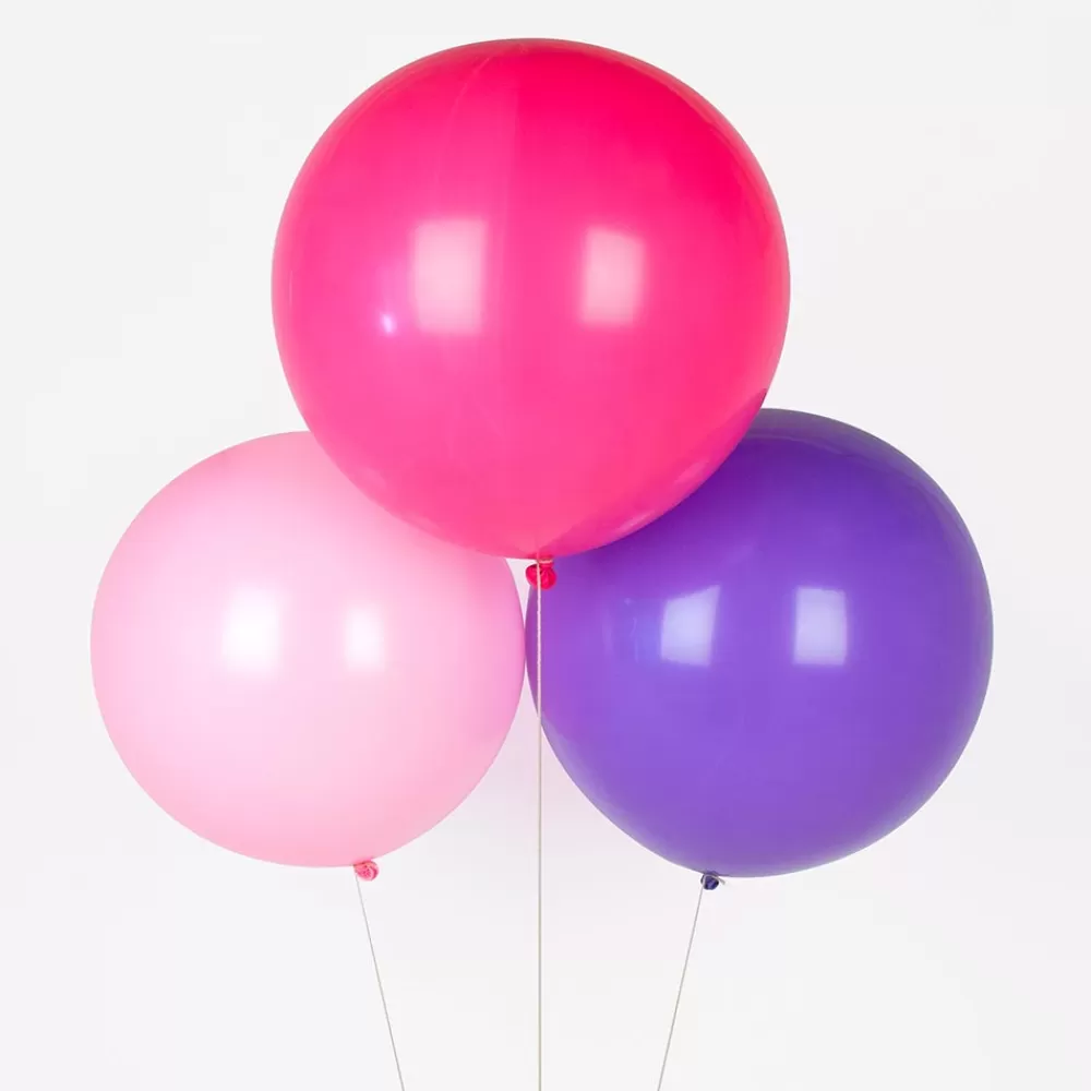 Unique Party 3 Ballons Geants Mix Rose (60Cm)> Ballons De Baudruche Unis