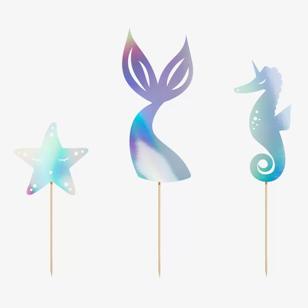 Party Deco 3 Toppers Sirene