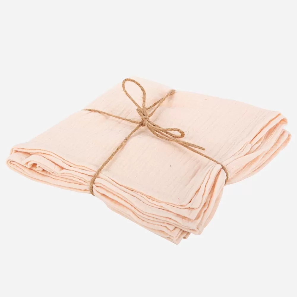 Arty Fêtes Factory 4 Serviettes En Gaze De Coton Blush