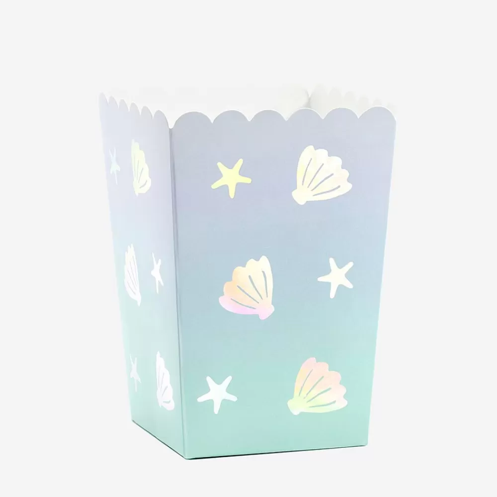 Party Deco 6 Boites A Pop-Corn - Coquillage> Pochettes Cadeaux