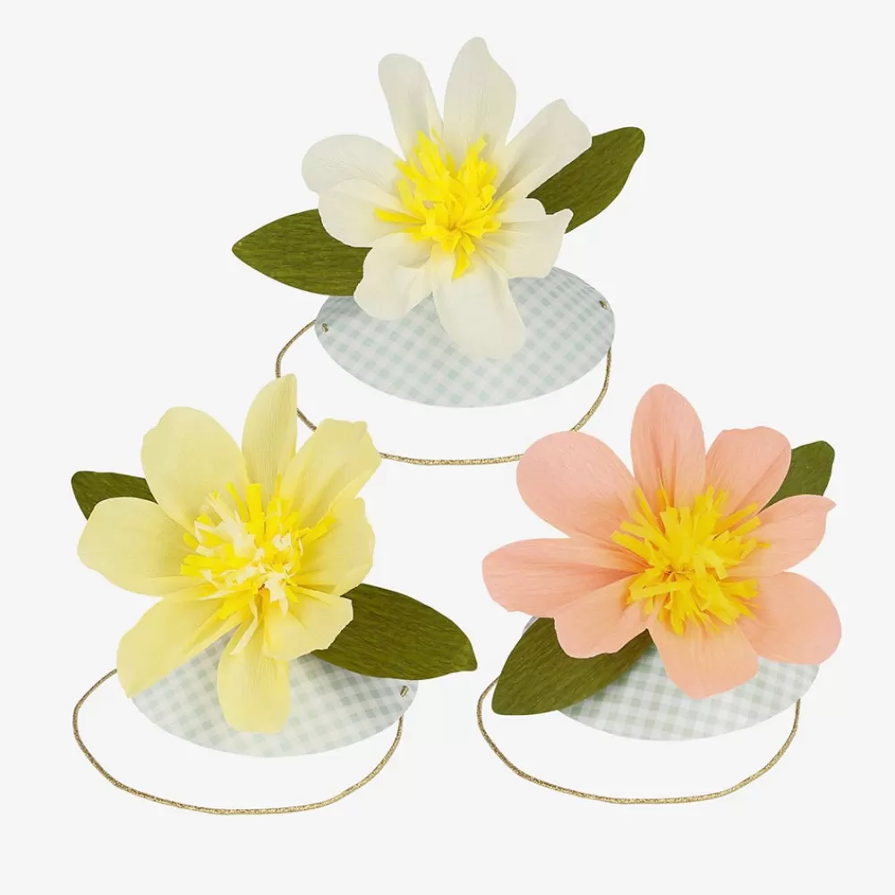 Meri Meri 6 Chapeaux Fleurs Pastel> Chapeaux Pointus