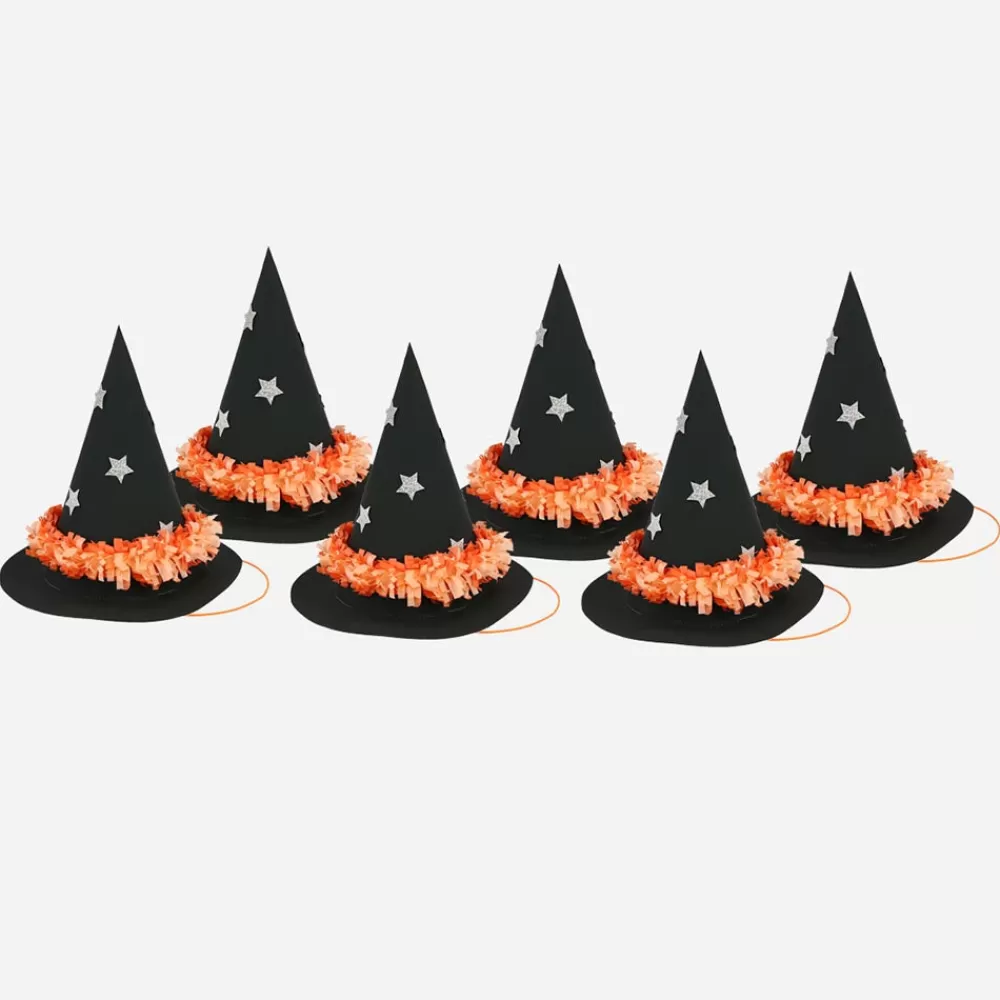 Meri Meri 6 Chapeaux Pointus Sorciere Halloween> Chapeaux Pointus