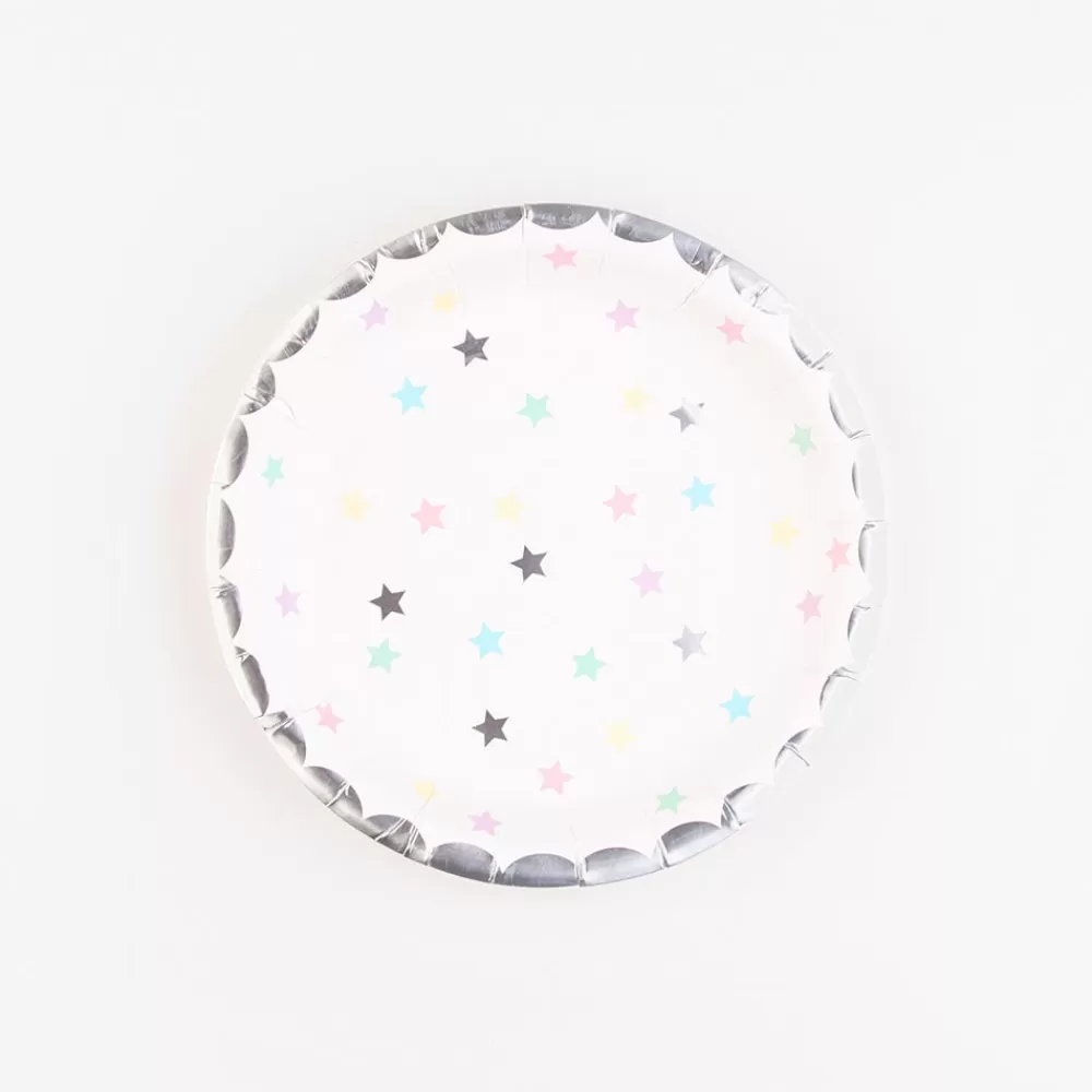 Party Deco 6 Petites Assiettes Etoiles Pastel