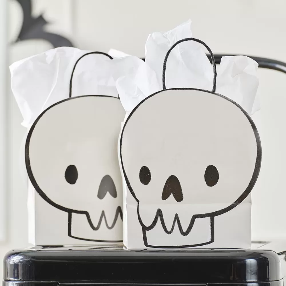 Ginger Ray 6 Sacs Cadeaux Tete De Mort Halloween> Pochettes Cadeaux