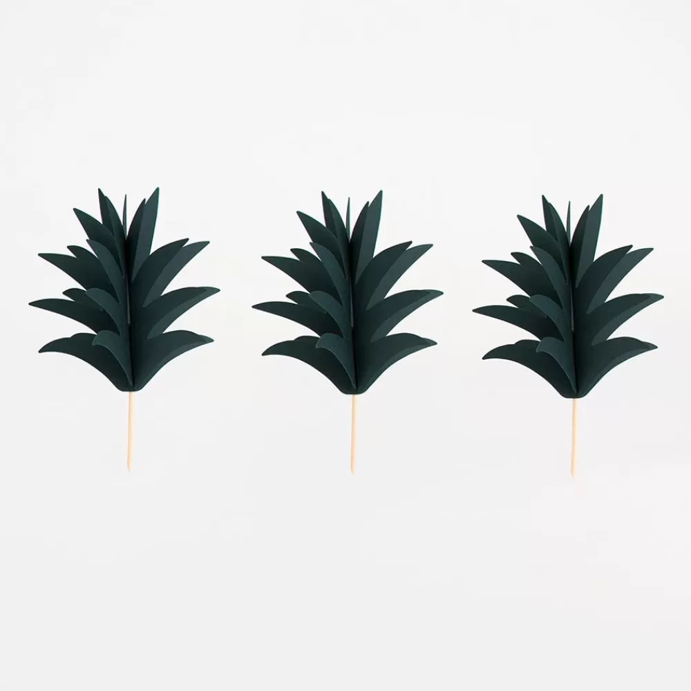 Party Deco 6 Toppers - Feuilles D'Ananas