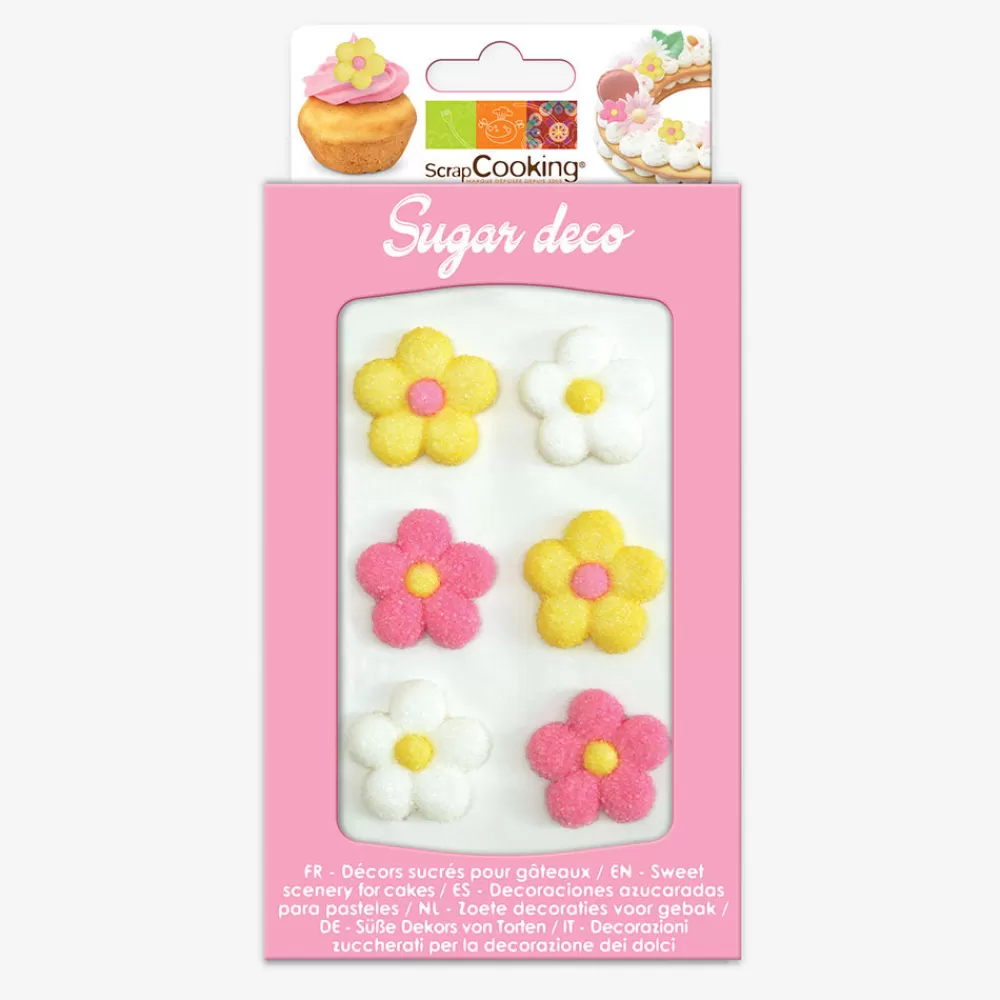 ScrapCooking 6 Toppers En Sucre Fleurs