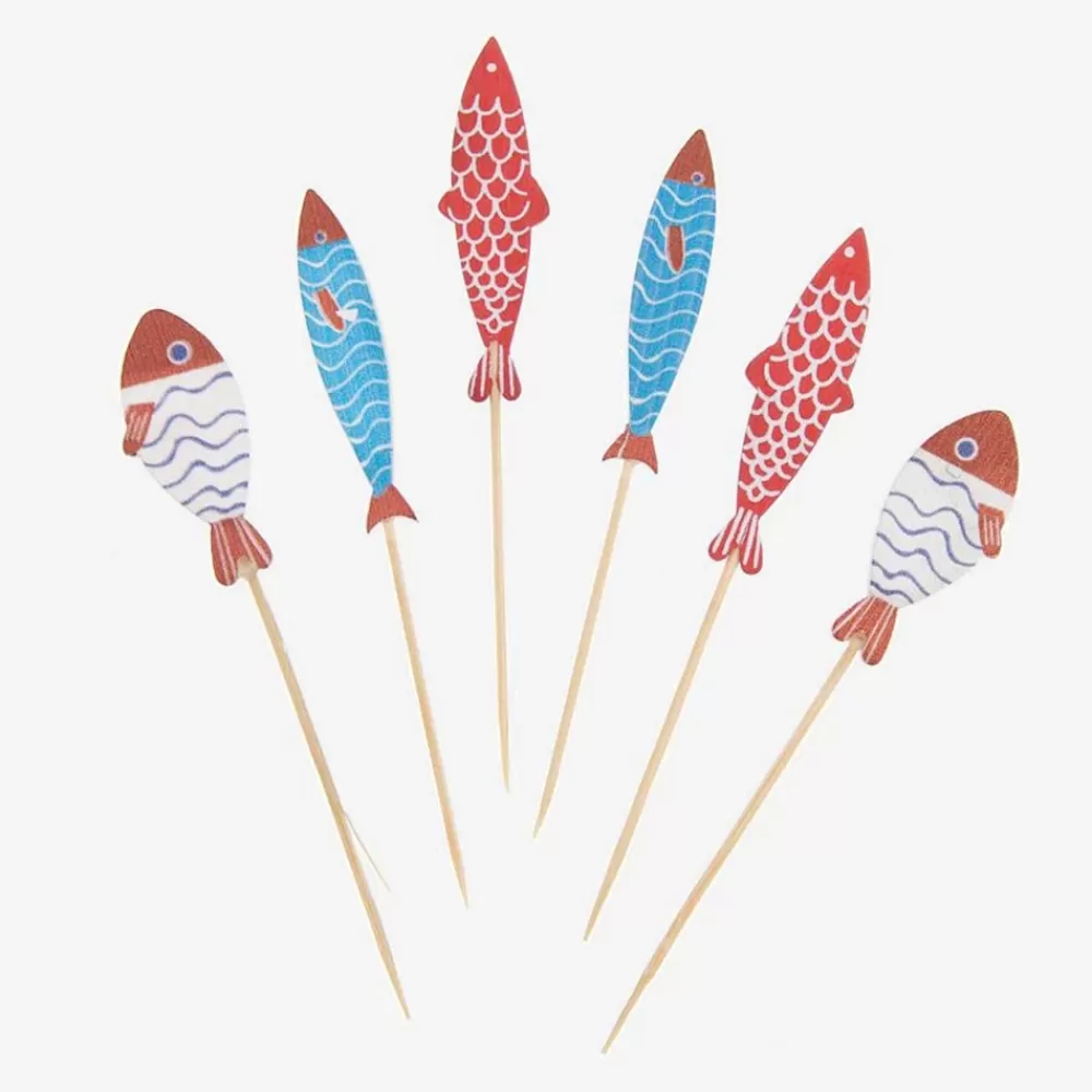 Rico Design 6 Toppers Poissons En Bois