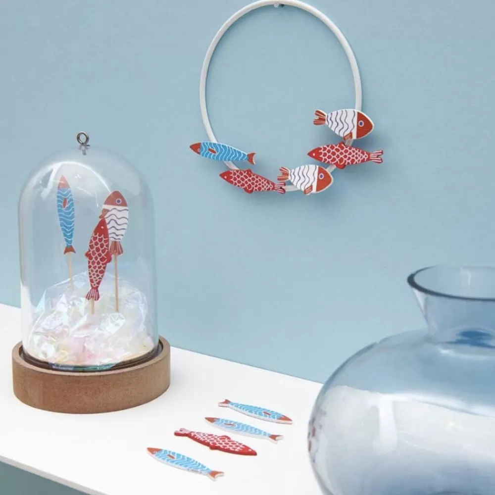 Rico Design 6 Toppers Poissons En Bois