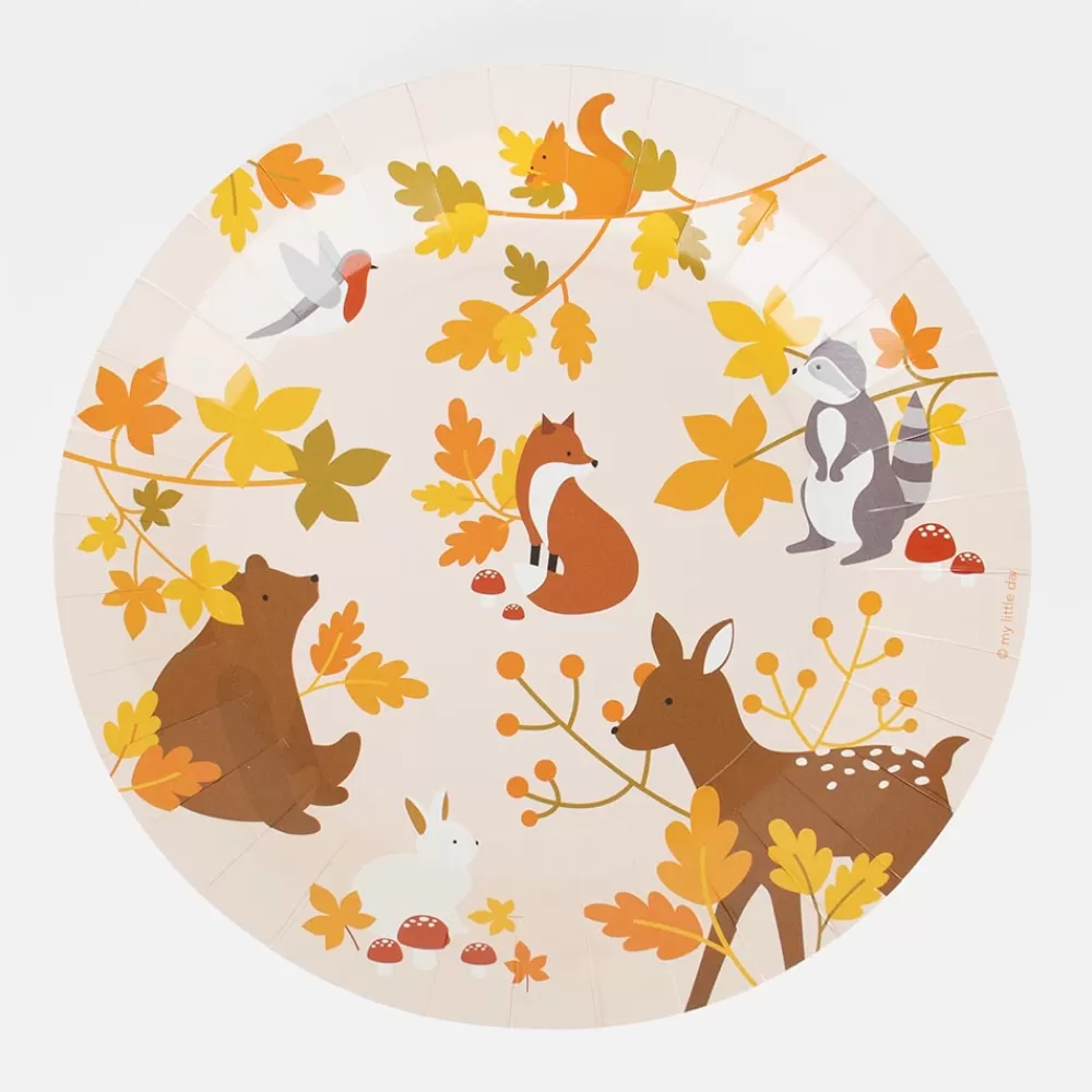 My Little Day 8 Assiettes Animaux Des Bois