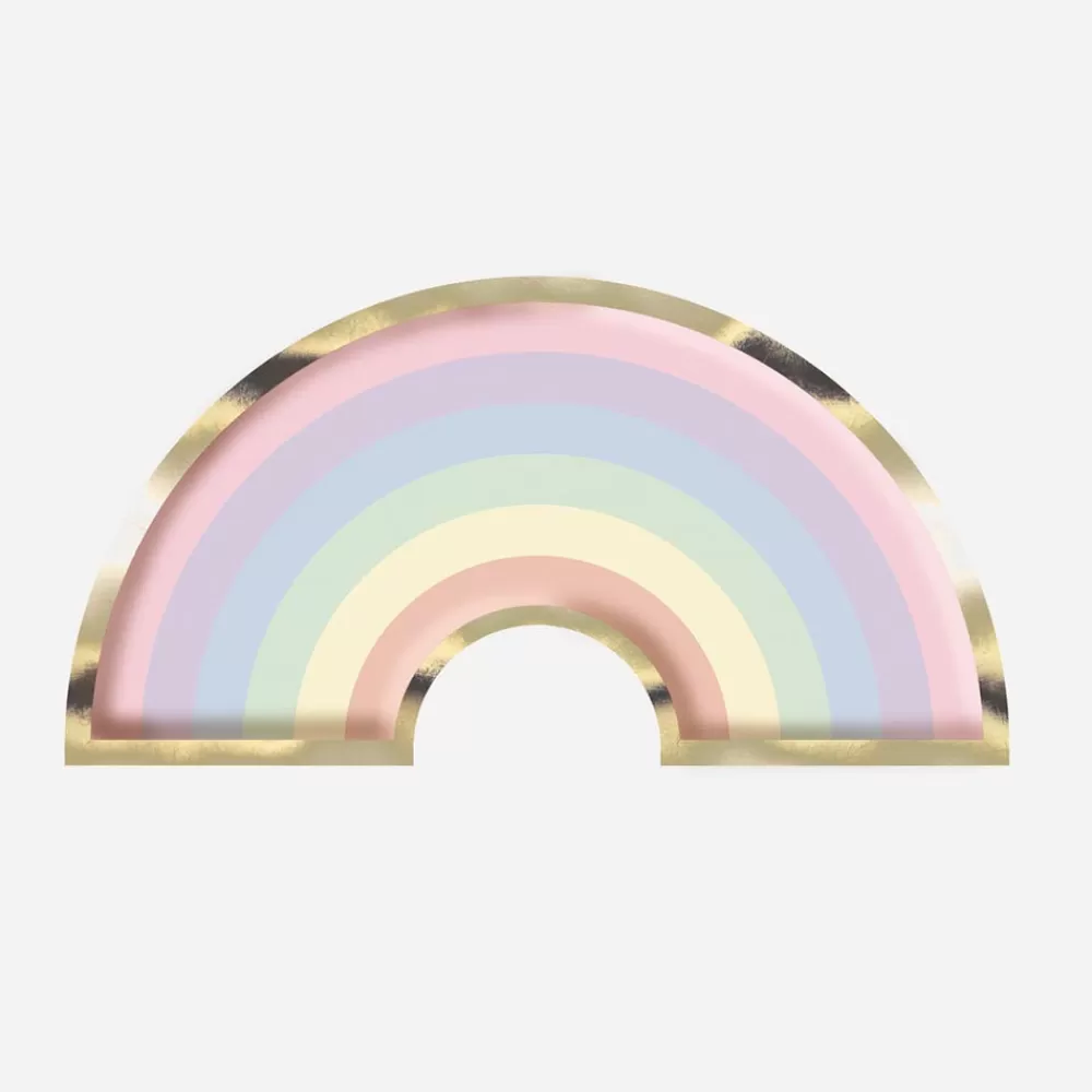 Party Pro 8 Assiettes Arc-En-Ciel Pastel