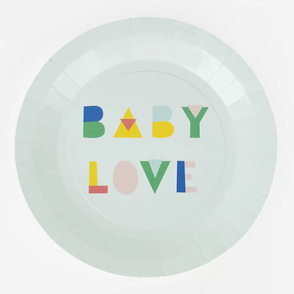 My Little Day 8 Assiettes Baby Shower Menthe