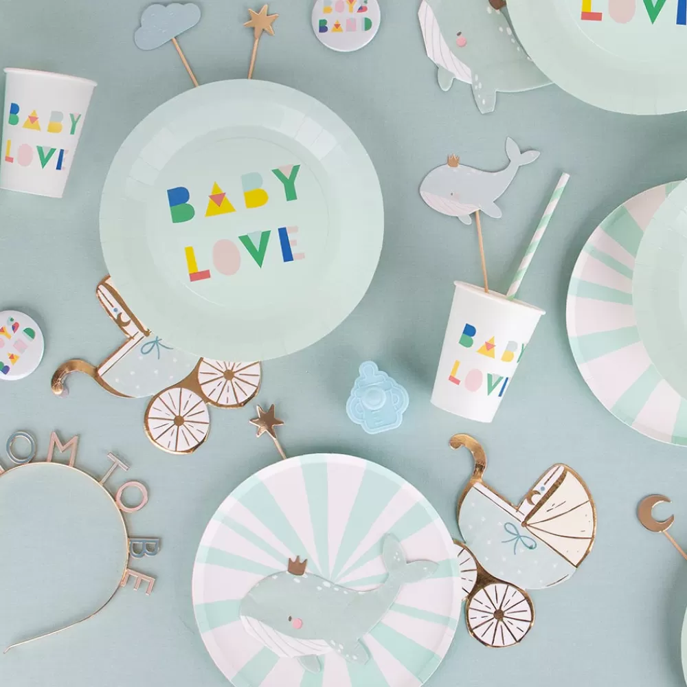 My Little Day 8 Assiettes Baby Shower Menthe