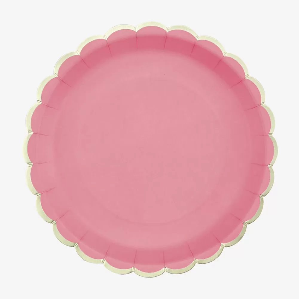 Party Pro 8 Assiettes Festonnees Rose Neon