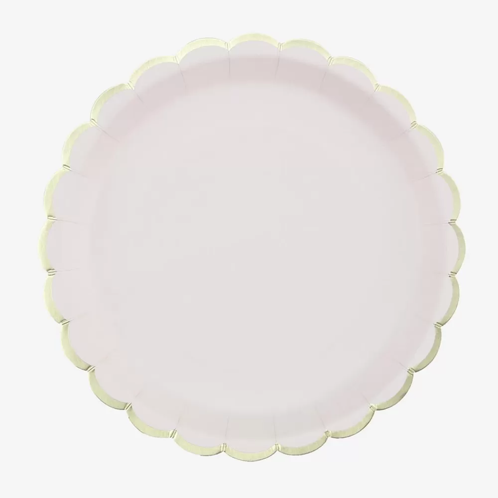 Party Pro 8 Assiettes Festonnees Rose Pastel