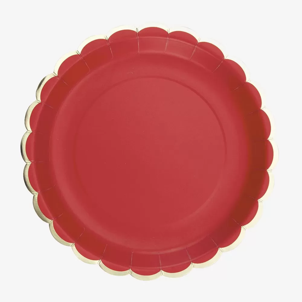 Party Pro 8 Assiettes Festonnees Rouge