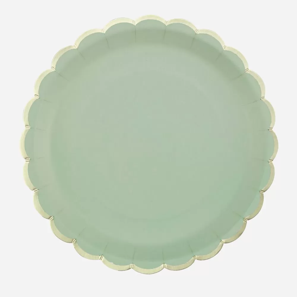 Party Pro 8 Assiettes Festonnees Vert Sauge