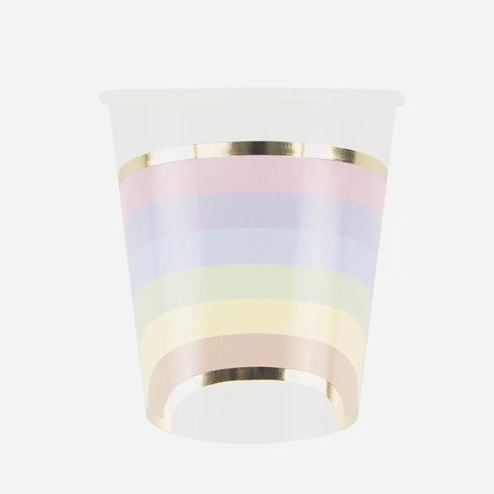 Party Pro 8 Gobelets Arc-En-Ciel Pastel