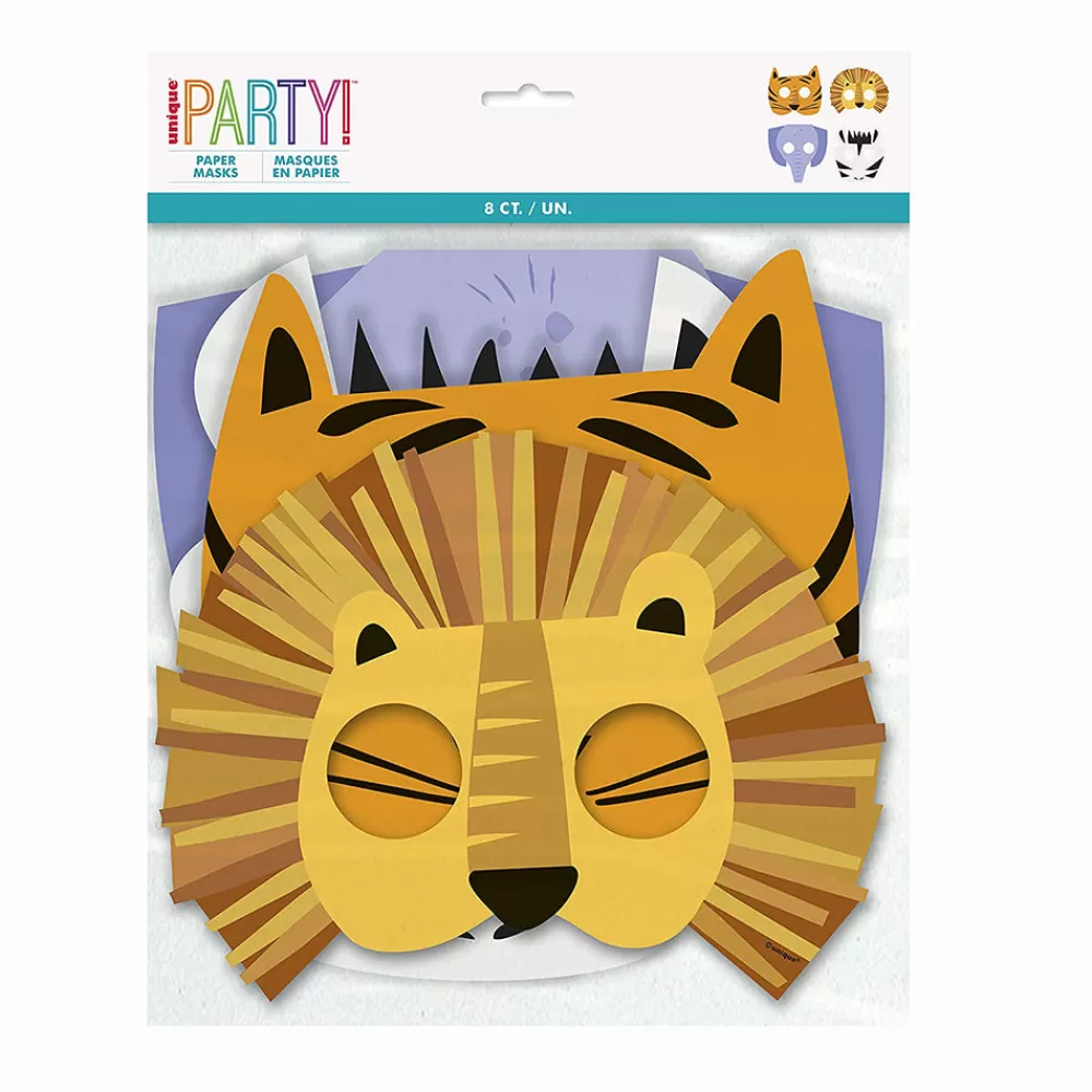 Unique Party 8 Masques En Papier Animaux> Accessoires