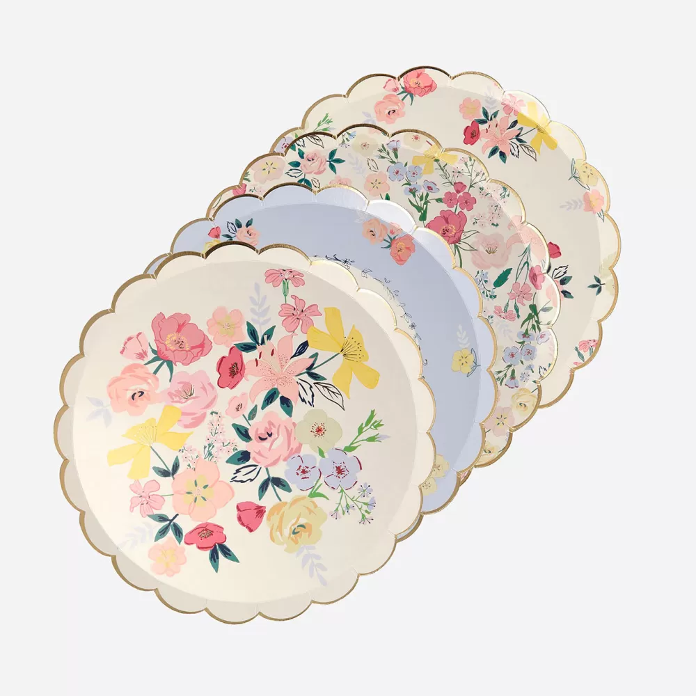 Meri Meri 8 Petites Assiettes Fleurs Jardin Anglais