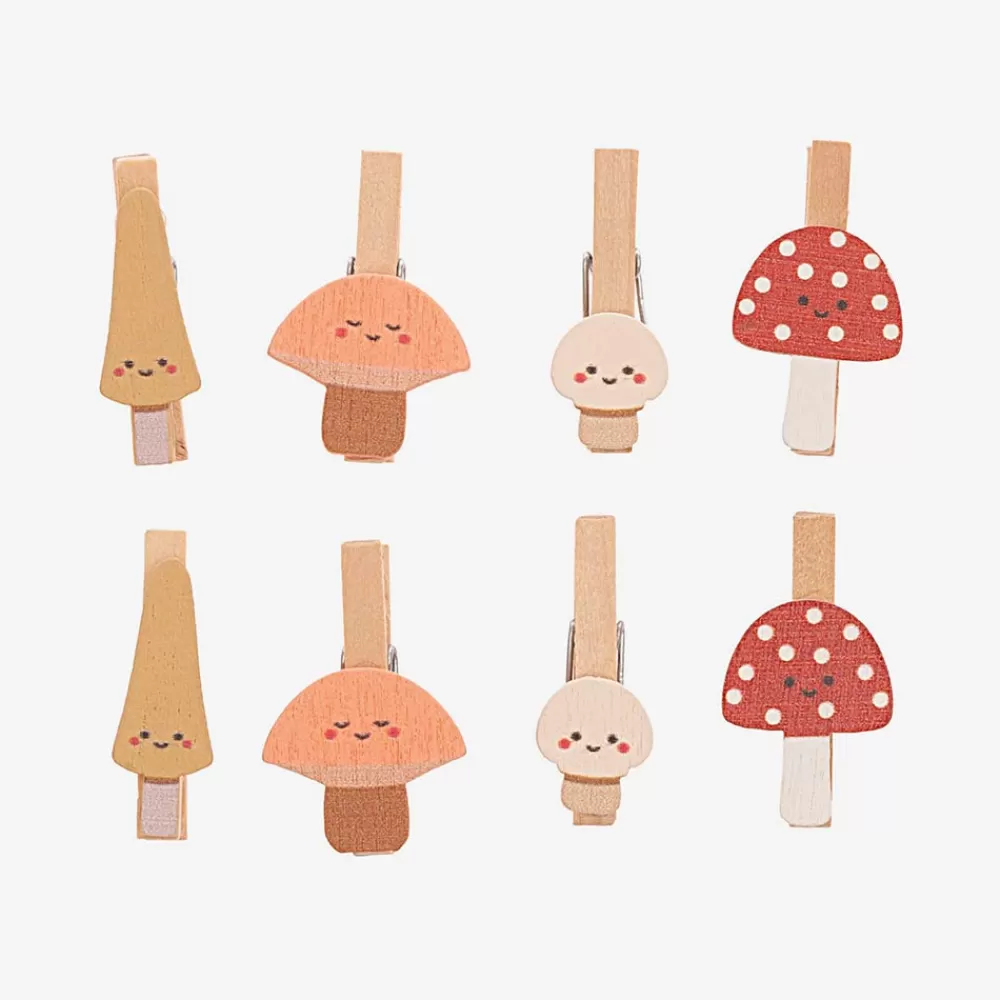 Rico Design 8 Pinces Champignons En Bois