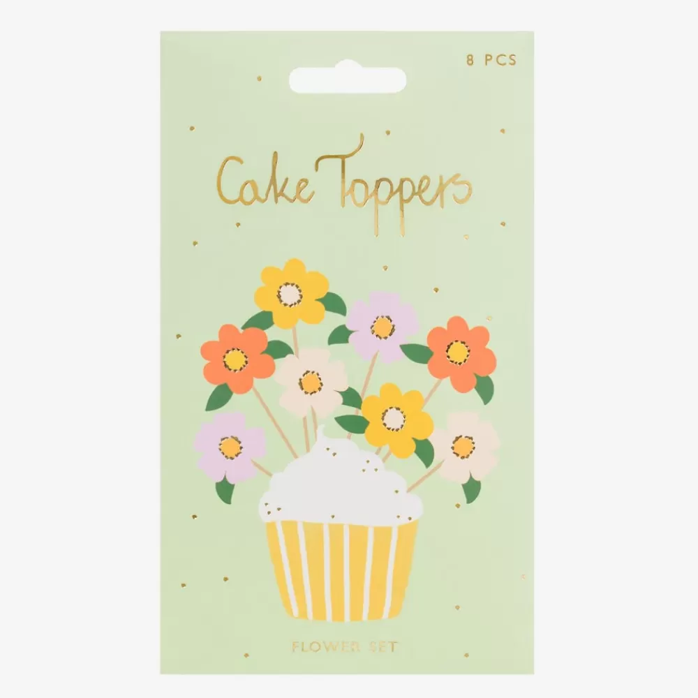 Party Deco 8 Toppers Fleurs