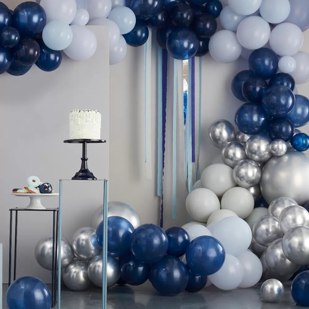 Ginger Ray Arche De Ballon Bleu Et Argente> Ballons De Baudruche Unis