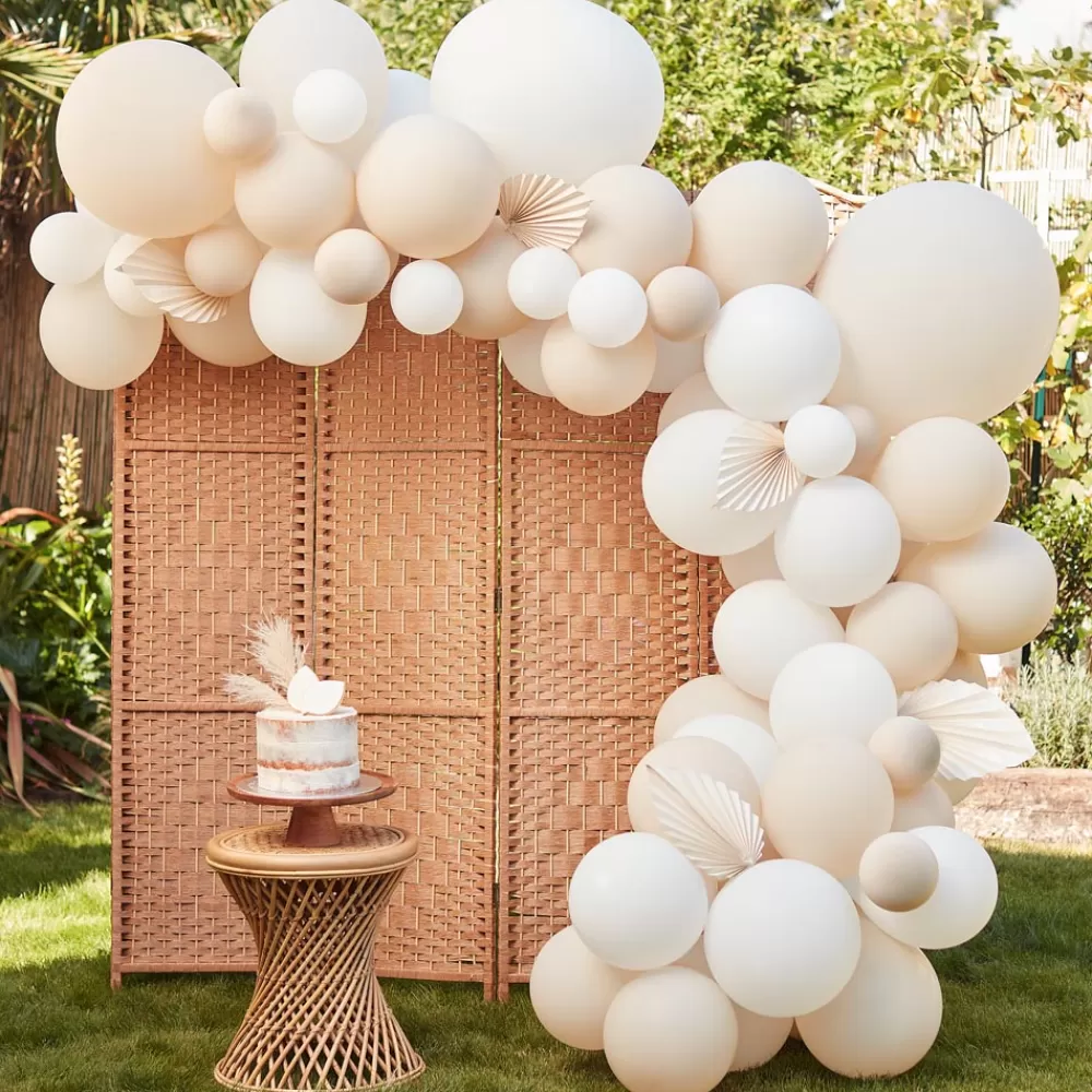 Ginger Ray Arche De Ballon Geante : Nude + Feuilles De Palmier> Ballons De Baudruche Unis