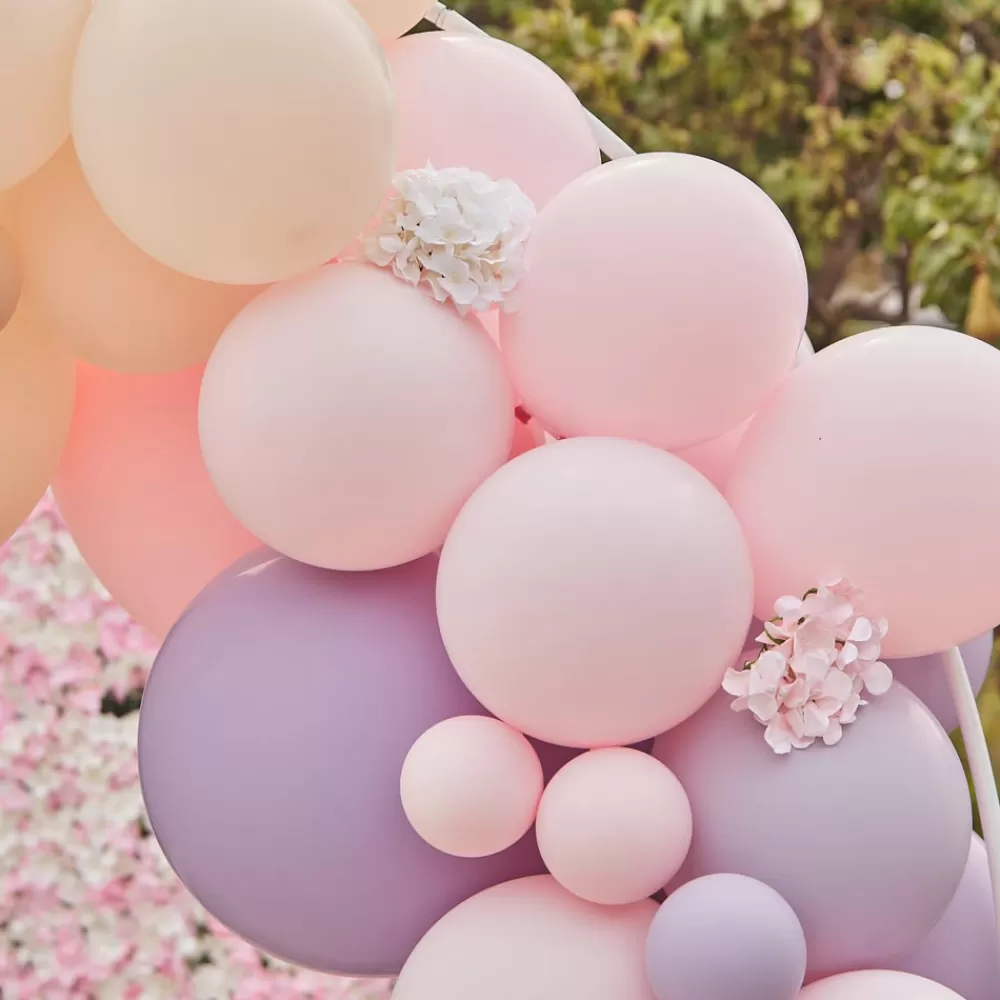 Ginger Ray Arche De Ballon Geante Mauve Avec Fleurs> Arche De Ballon