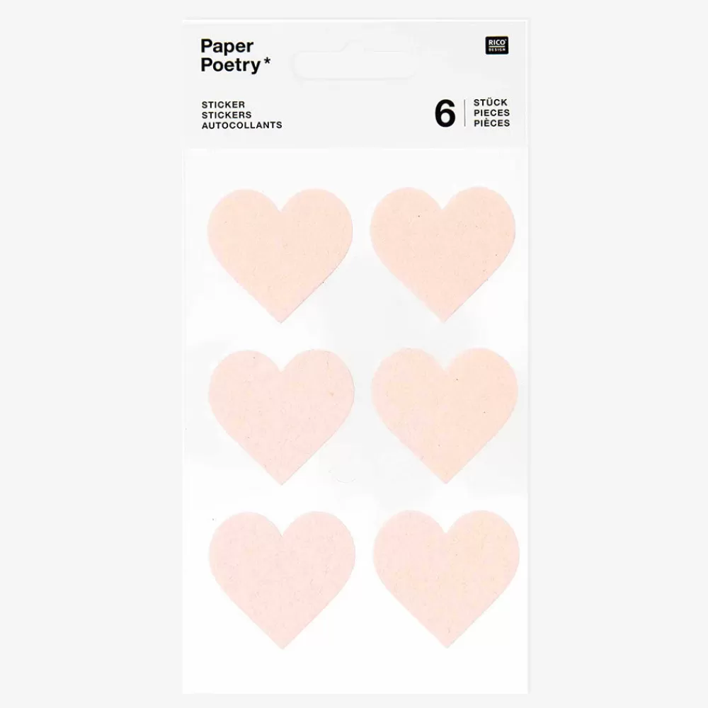 Rico Design Autocollant Grand Coeur Rose Poudre> Stickers Et Gommettes