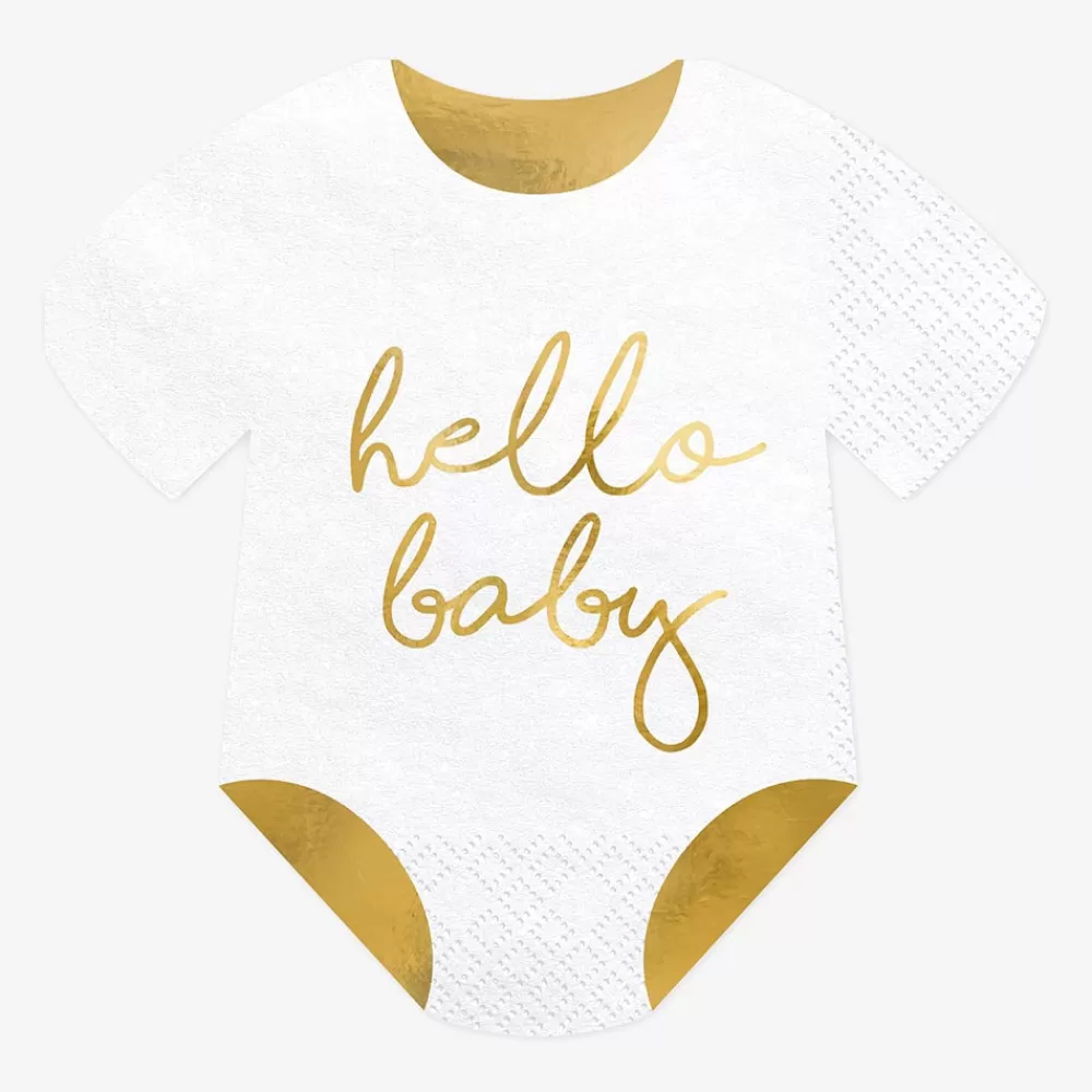 Party Deco Baby Shower - 16 Serviettes Body Hello Baby