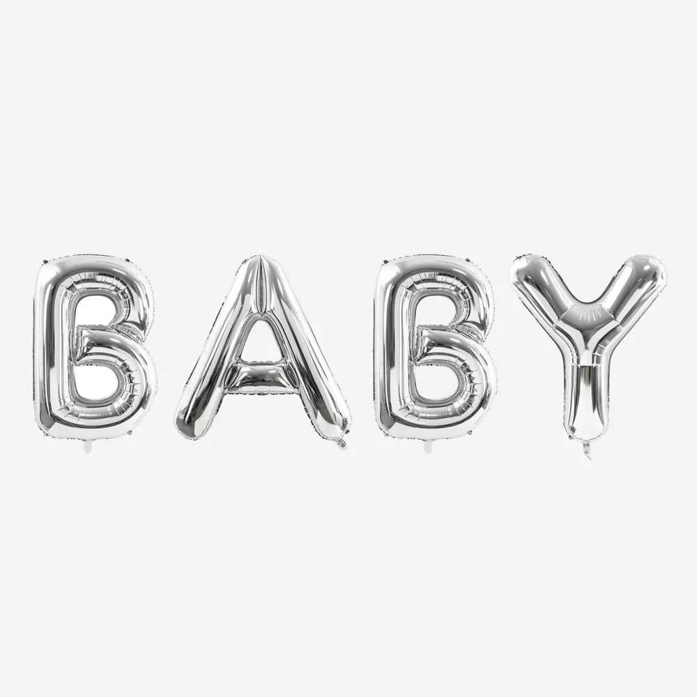 Party Deco Baby Shower - Ballon Lettre - Baby Argente> Ballons Lettre